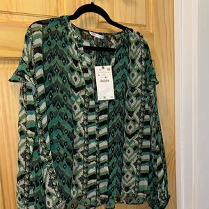 Zara Multicolor Geometric Blouse